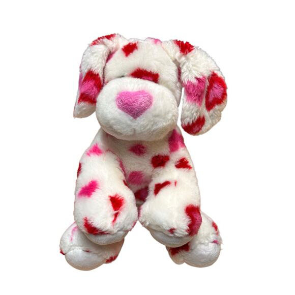 Build A Bear Hearts For You Puppy Dog Red, Pink and White No Tush Tag - Picture 1 of 10